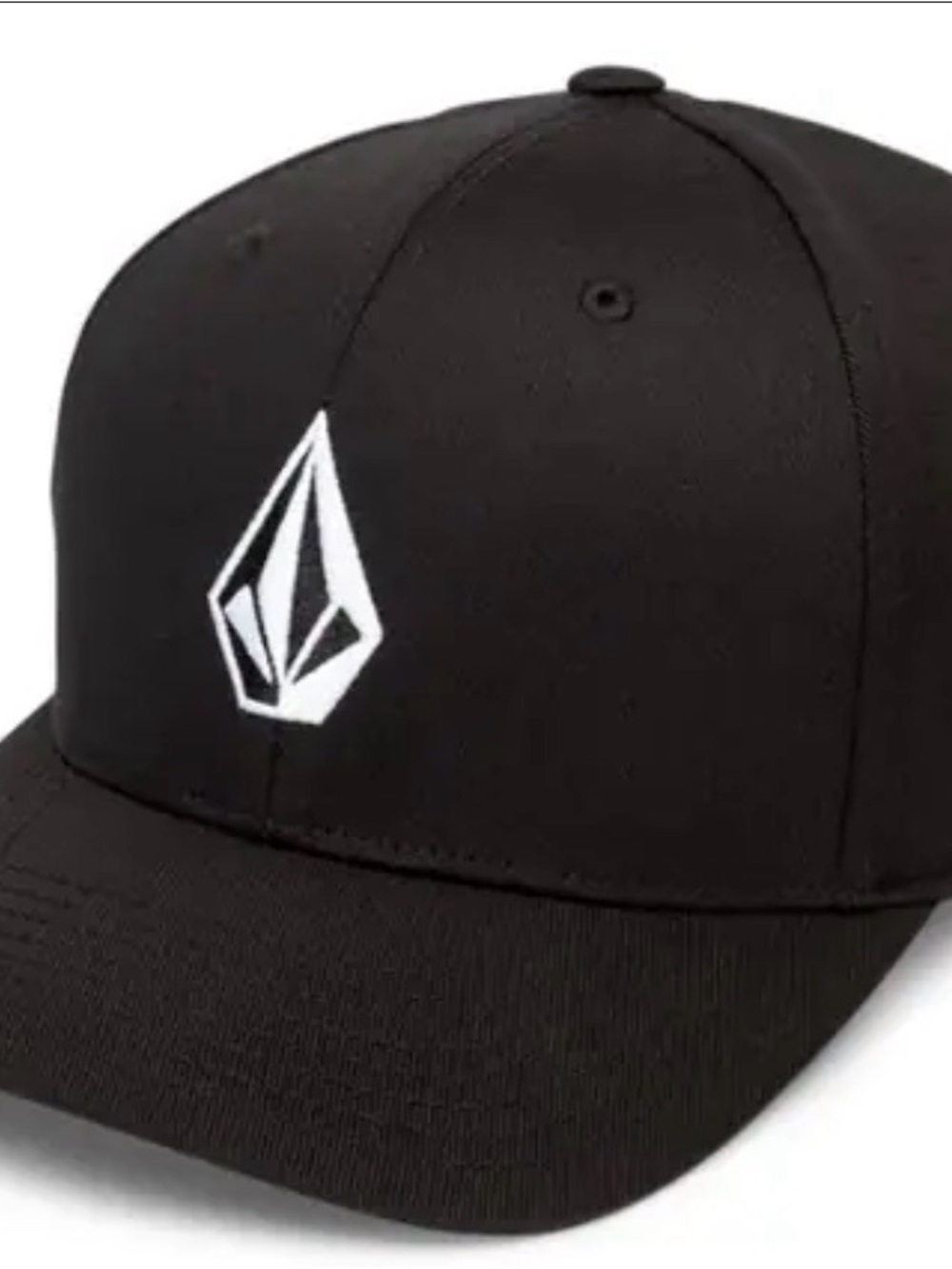 Volcom Black Cap with White Embroidered Stone